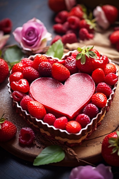 Love at first bite heartshaped dessert for valentine's