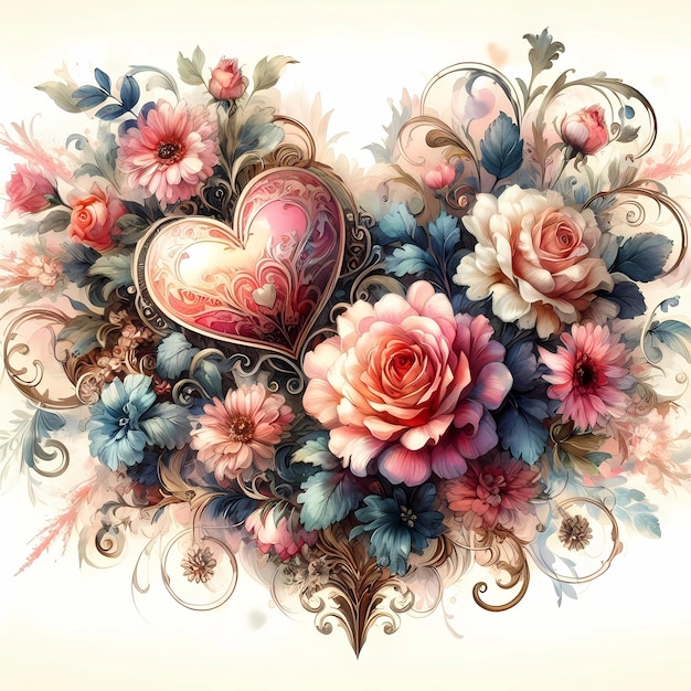 Foto love floral heart valentines sfondi