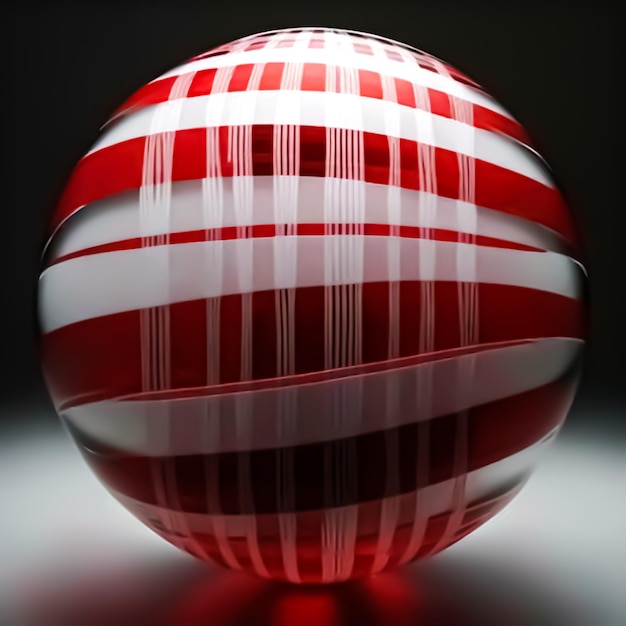 Love glassphere with red stripes