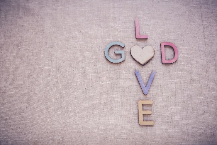 Love God wooden words