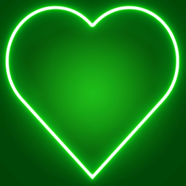발렌타인 데이 디자인 복사 공간에 대한 녹색 빛 네온 사랑 사랑