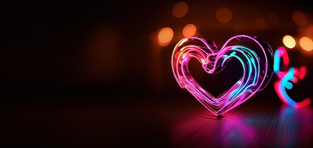 Love heart neon light decor bright light romantic love and
valentine day concept neural network generated art digitally
generated image not based on any actual scene or pattern