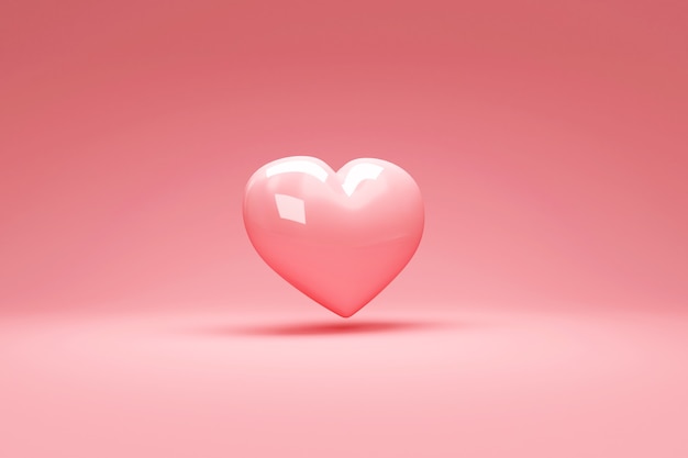 Love Heart on pink studio background