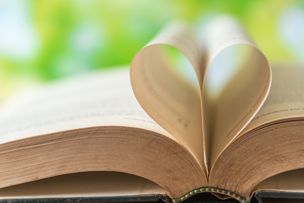 love heart sign on vintage books