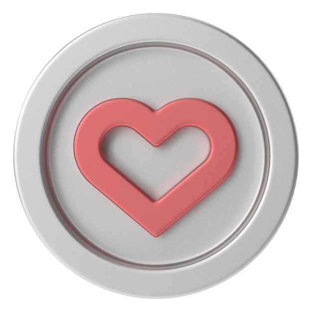 Фото Икона любви икона сердца 3d иллюстрация.