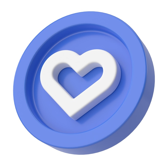 Love icon Heart icon 3D illustration