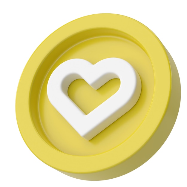 Love icon Heart icon 3D illustration