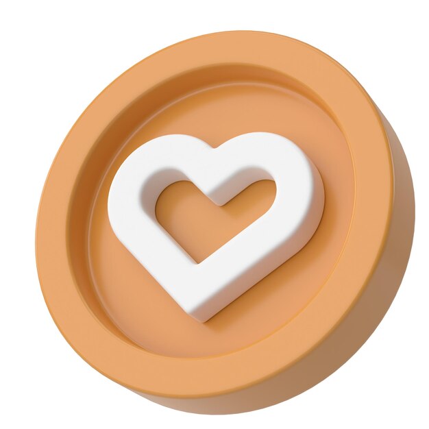 Love icon Heart icon 3D illustration