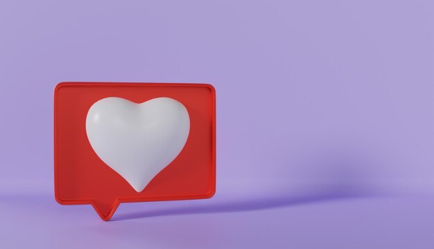Иконка любви в социальных сетях на фиолетовом фоне