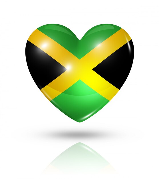 Love Jamaica heart flag icon