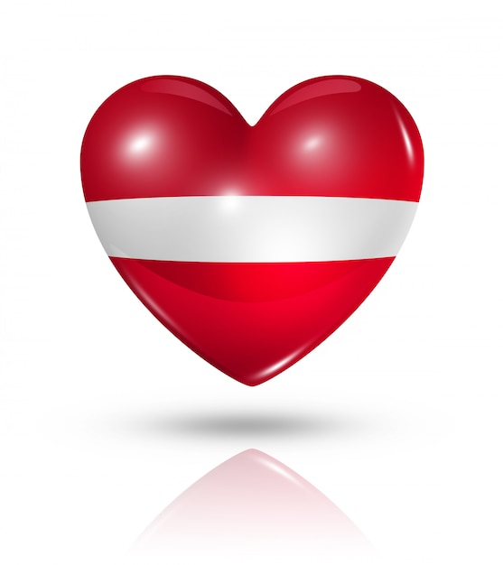 Love Latvia heart flag icon