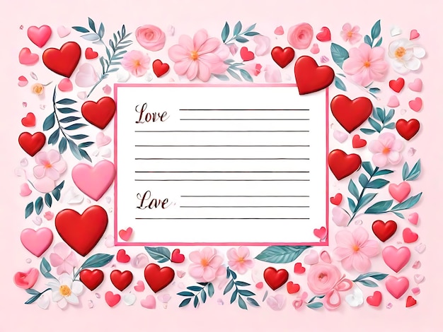 Photo love letter happy valentines card