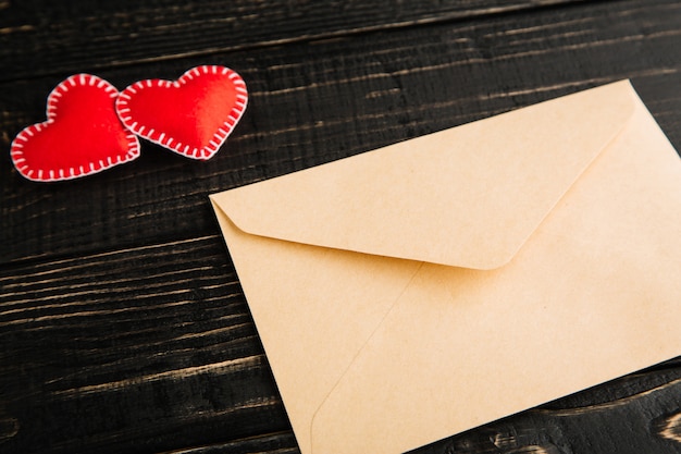 Love letter on the wooden table