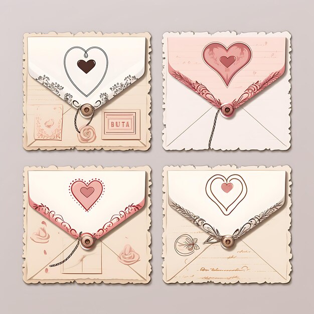 Photo love letters frame designs express your love with exquisite and beautiful clipart illustration ink