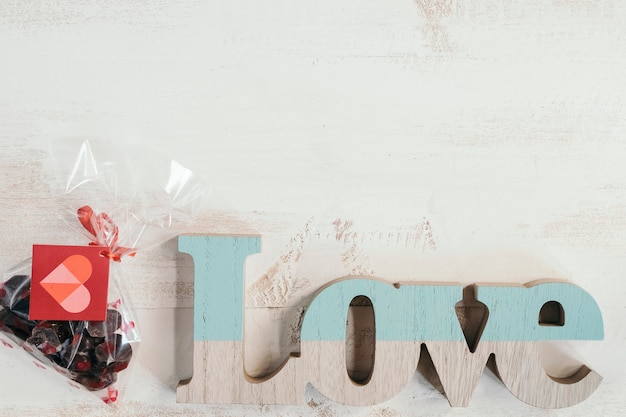 Love letters met chocolaatjes tas