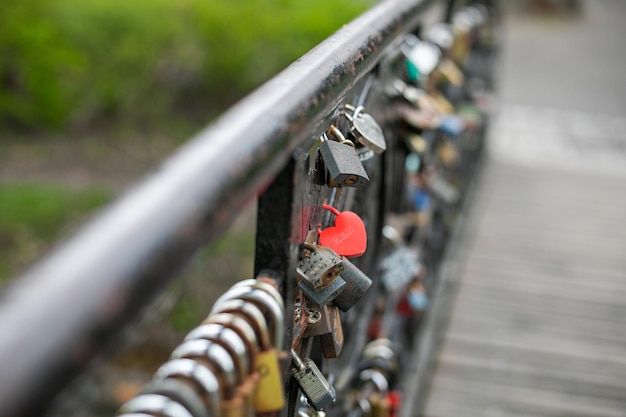 Photo love lock on a bridge