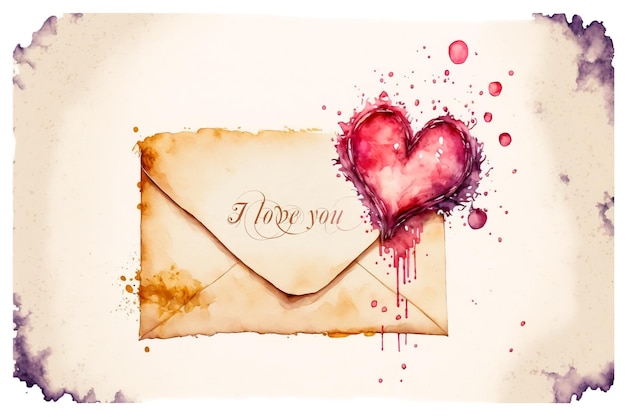 Love message envelope Concept art for Valentines Day