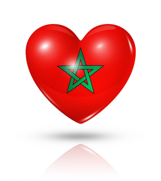 Любовь Марокко значок флага сердца