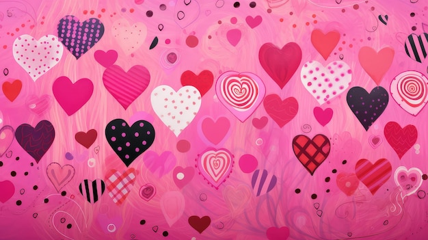 Любовь розовый фон сердца