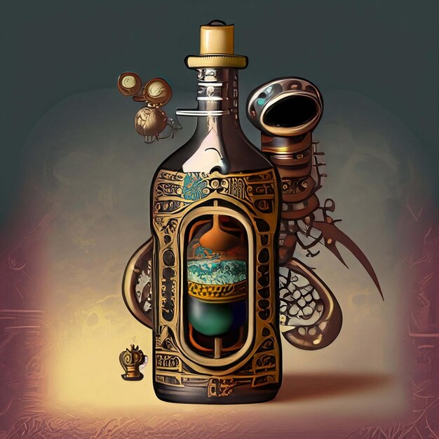 Love potion in fantasy and steampunk styles
