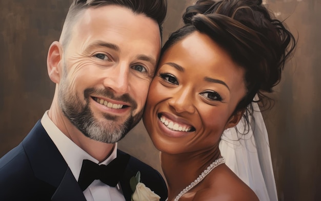 Love Radiates Intimate Wedding Moment Generative AI
