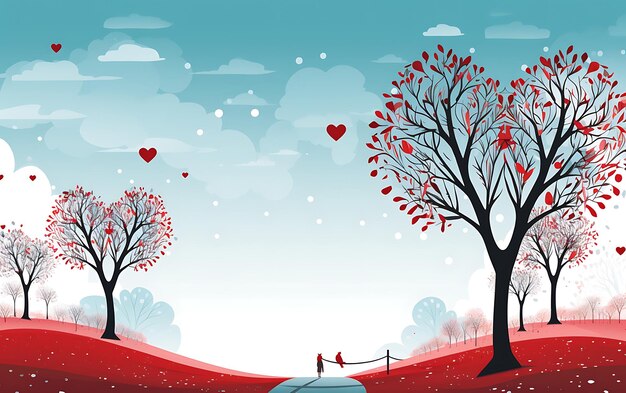 Love road illustration background