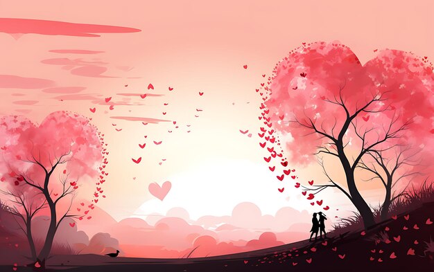 Love road illustration background