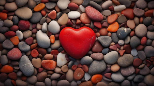 Love Rocks Discover the Power of a HeartShaped Arrangement on a Natural Beachscape A Red Love