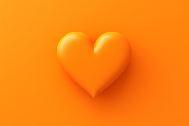 A love shape on an orange color background in the style of playful compositions