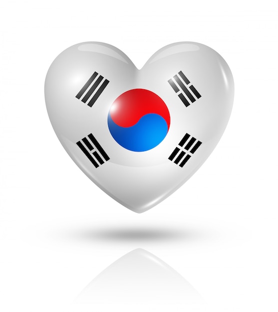 Love South Korea heart flag icon