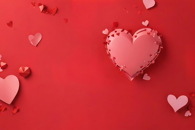 Love Story Valentines Background with a Red Color