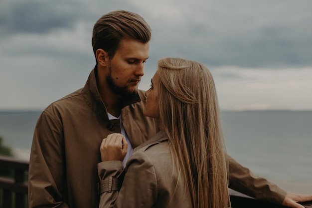 Love story of a young boy and girl solitude with the sea one on one baltic sea sylt-ost germany