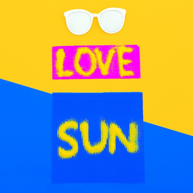 Love Sun Vibes set Sunglasses Minimal style art