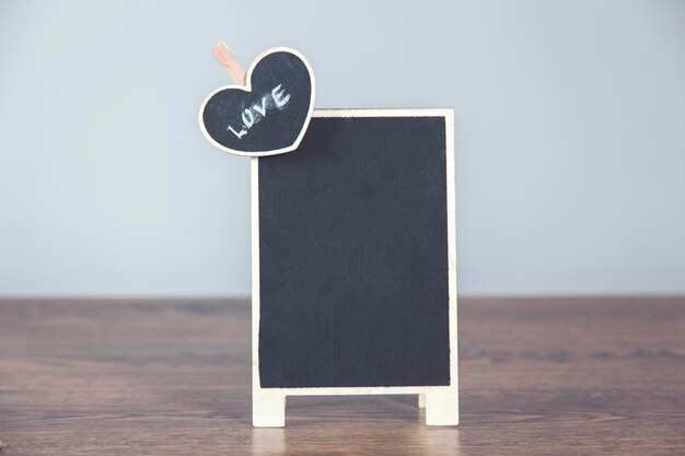 Love text on chalkboard