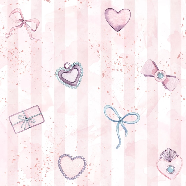 Love texture seamless pattern with hearts Romantic decorative background for Valentine's day gift paper wedding decor or fabric textile