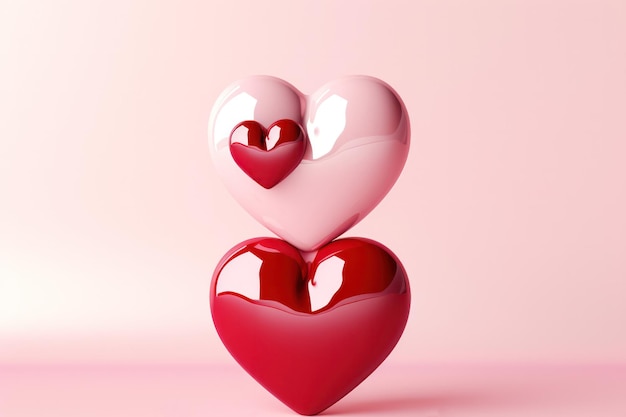 Love in Three Dimensions 3D Rendering of a Simple Red Heart Background Symbolic Affection