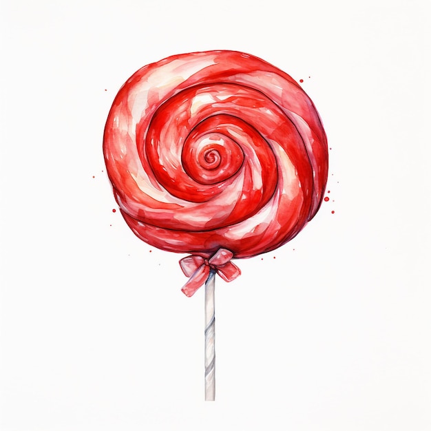 Photo love treat watercolor lollipop on a simple background