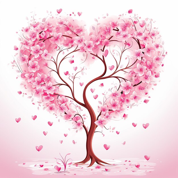 Photo a love tree for valentine day