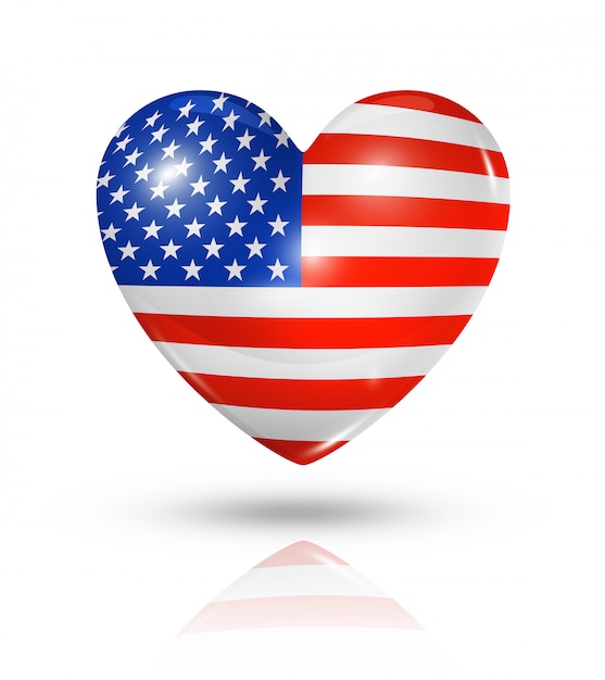 Icona di bandiera del cuore di amore usa