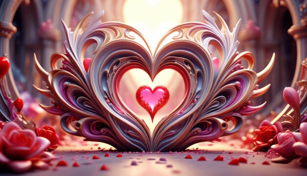 Love valentine colorful composition symbolism and romance of love February 14 Valentines Day