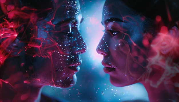 Love in the virtual realm portrayed via a hologram