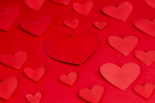 love wallpaper red hearts shape on red background