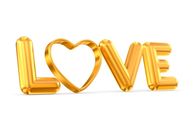 Love on white background Isolated 3D illustration