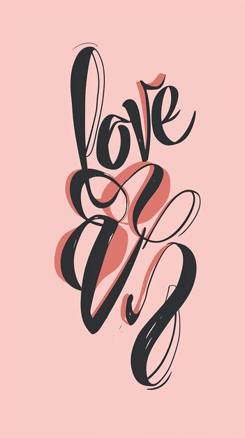 Photo love word hand drawn lettering modern calligraphy