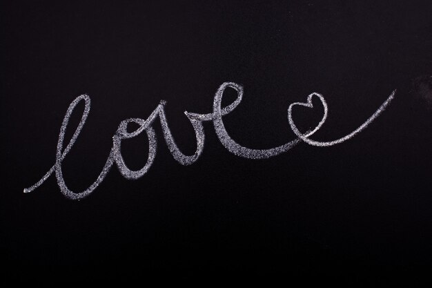 Love written on black board