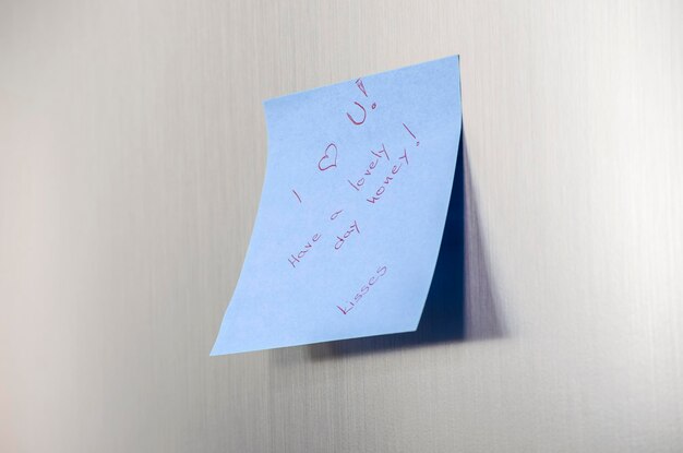 A love you message on a fridge