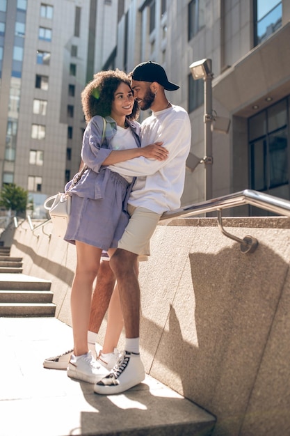 In love. Young couple hugging and looking in love