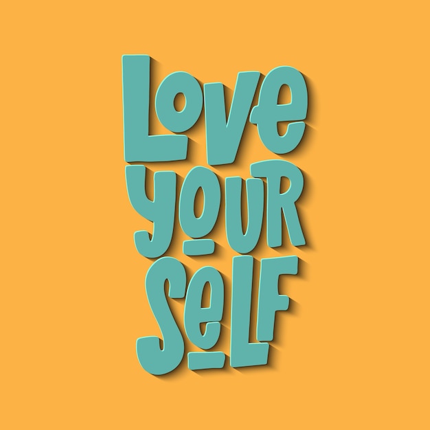 Photo love yourself hand drawn typography