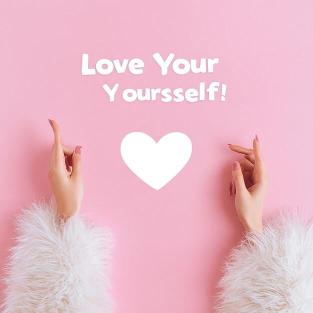 Photo love yourself heart banner