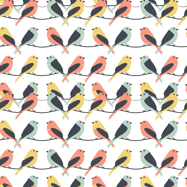 Фото Влюбленные птицы бесшовный рисунок может быть использован для упаковки подарков обоев фона
